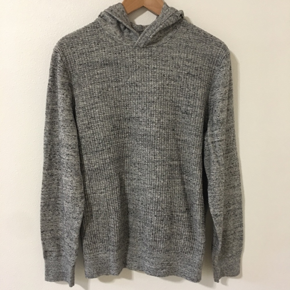 GAP Textured Budding Hooded Sweater Marled Gray-M